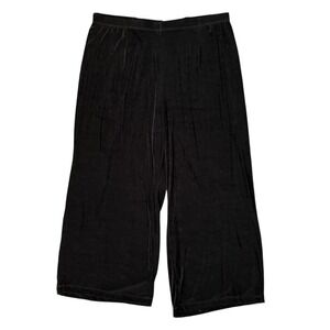 Vintage West End Black Pleated Wide Leg Baggy Flowly Pants Women XL Made USA